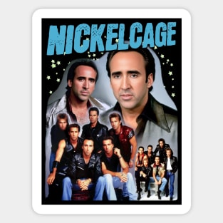 NICKELCAGE Boy Band Crossover PARODY Funny Retro 2000's Glamour Shot Band Tee Sticker